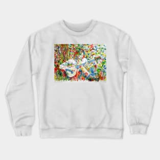 NICK DRAKE watercolor portrait .1 Crewneck Sweatshirt